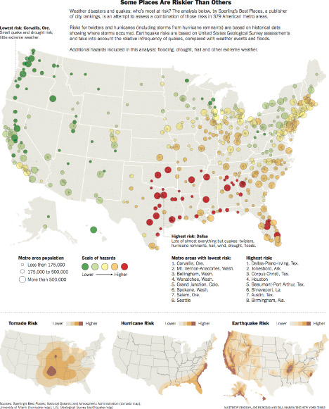 New York Times map of natural hazard in the United States.