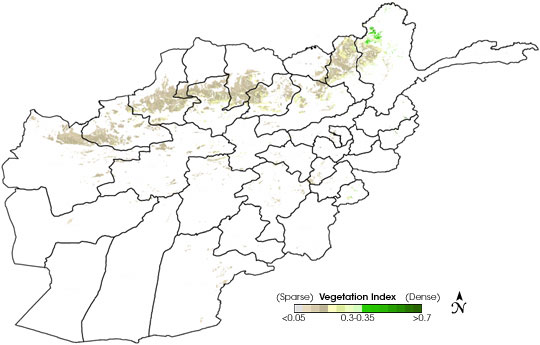 Rain-fed Agricultural Areas map of Afghanistan