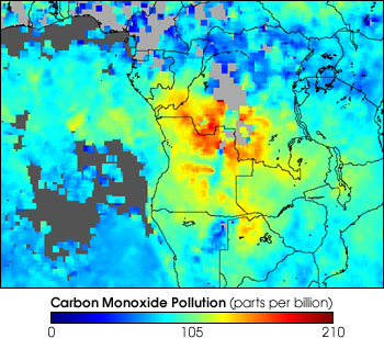 Map of carbon monoxide