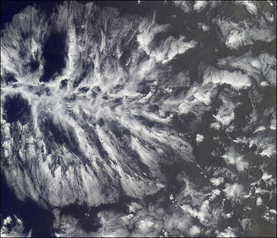 MISR image of actinoform cloud