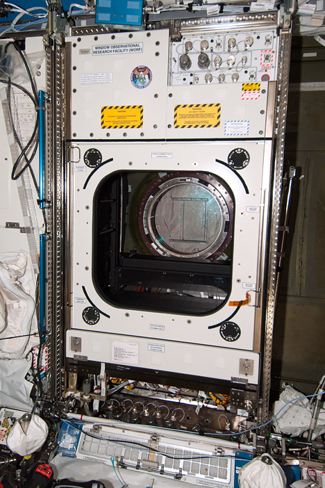 Photograph of the WORF inside the Destiny module aboard the ISS.