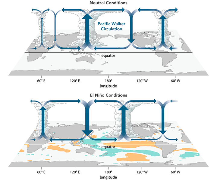 Illustration of atmospheric circulation.