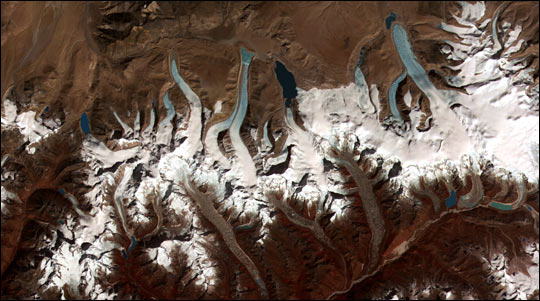 Glacier lakes from retreating glaciers