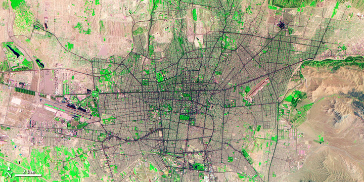Satellite image of Tehran, 1985.