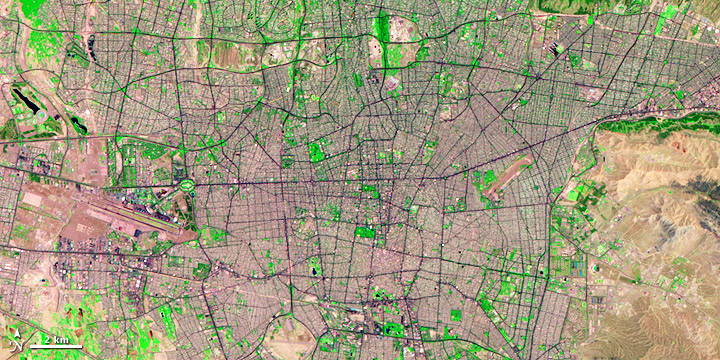 Satellite image of Tehran, 2009.