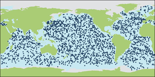 Map of Argo float distribution