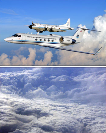 Airplane (top) and eyewall (bottom)