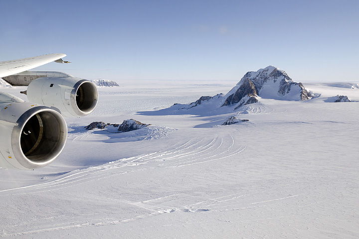 Photograph of Antarctic ice from NASA's DC-8.