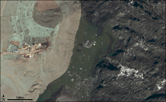 High-resolution Satellite Image of Debris Flow Damage in Karmadon