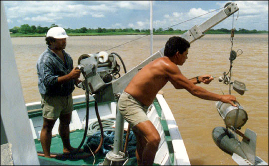 Photograph of Scientists Sampling Water