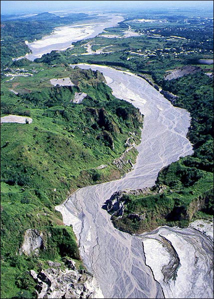 aerial photo of lahar
