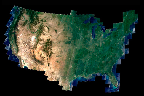 NASA WELD mosaic of the contiguous United States from 2012.