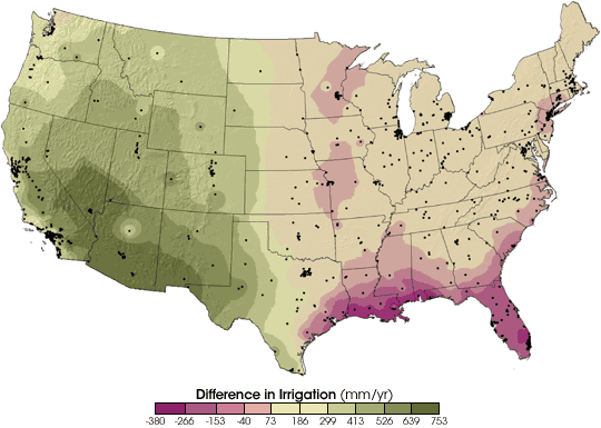 U.S. map of irrigation