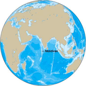Map showing the Maldives