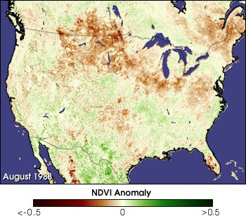 NDVI anomaly, August 1988