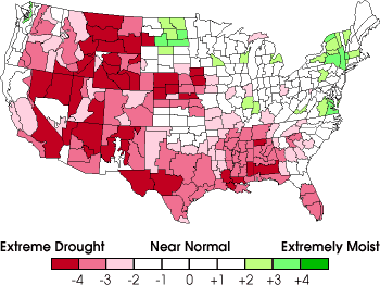 Palmer Drought Index September 9, 2000
