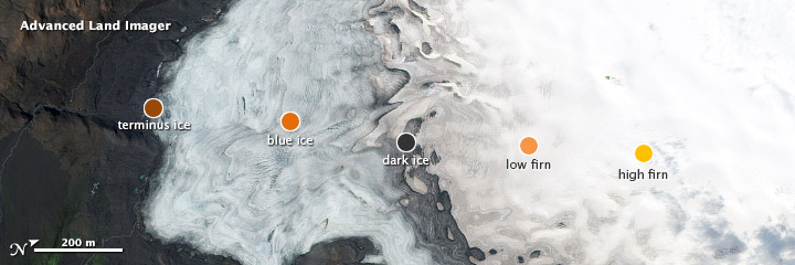 Advanced Land Imager image of Hofsjökull Glacier, Iceland.
