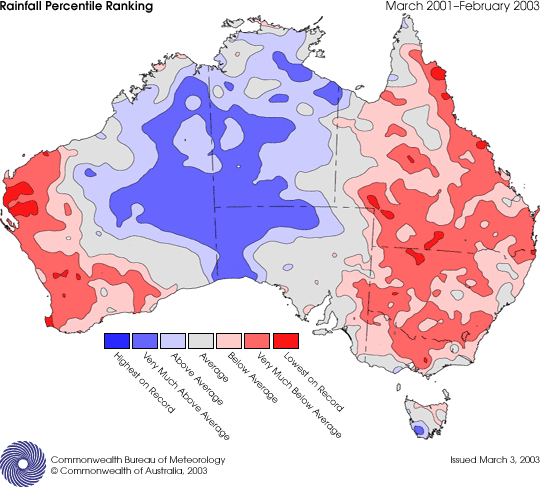 Map of Australian Rainfall Anomalies