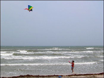 Photograph of Sarah Sampling with a Kite
