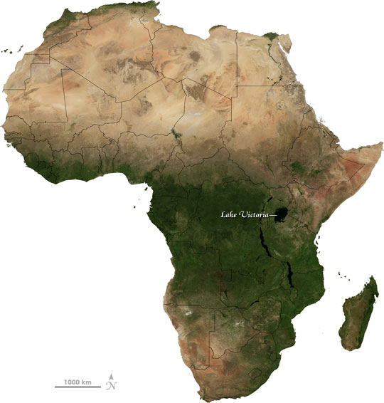Map of Africa, with Lake Victoria