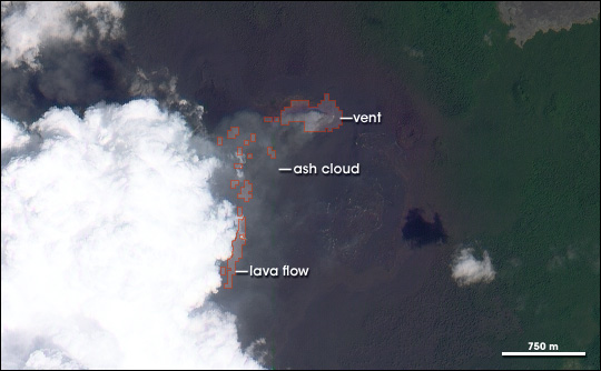 Satellite Image of the November 2006 eruption of Nyamuragira