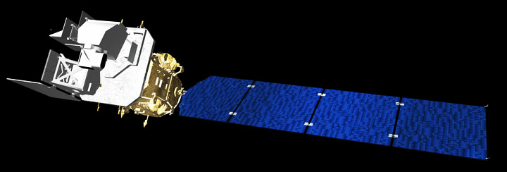 Rendering og the Landsat Data Continuity Mission (LDCM) satellite.