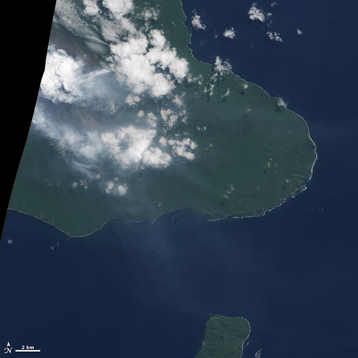 Satellite image of Ambrym Volcano.
