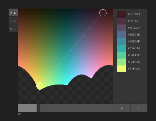Screenshot of Tristen Brown's color picker based on chroma.js.