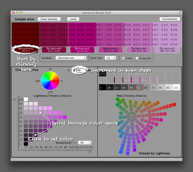 Screenshot of NASA Ames color tool.