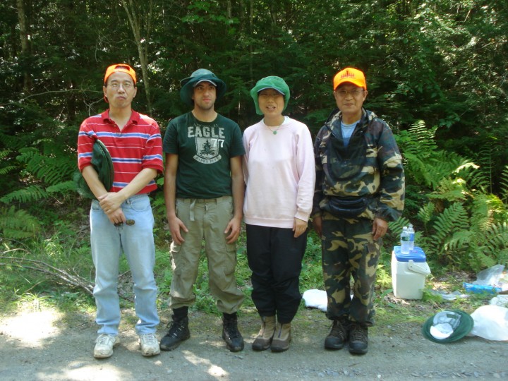 Theoretical modelers develop mathematical representations of the forest and its interaction with remote sensing signals. From left: Yong Wang, Jeremy Rubio, Wenge Ni-Meister and Guoqing Sun.  Not pictured: Sassan Saatchi. 