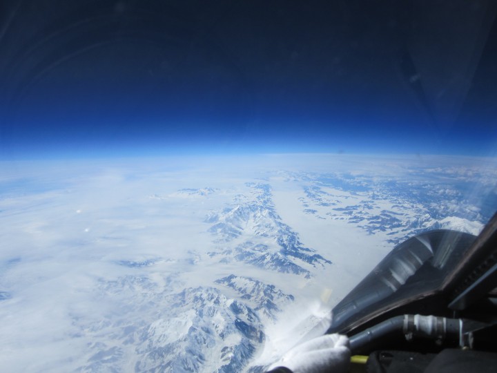 A view of the Bagley Ice Field from 65,000 feet. (Credit: Denis Steele/NASA)