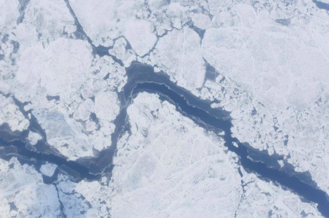 Digital camera shot of large sea ice lead