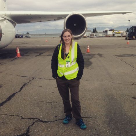 Me and the DC8 having arrived in Anchorage. (Credit: Max Dollner, University of Vienna).