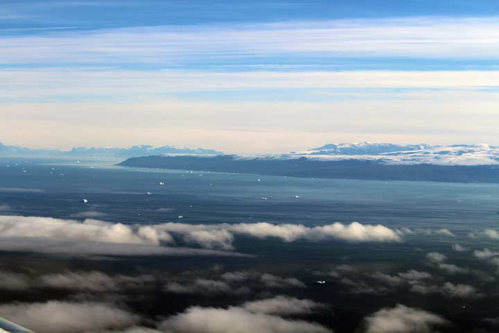 A view of Greenland’s Southwest coastline out the window of NASA’s G-III modified aircraft. 