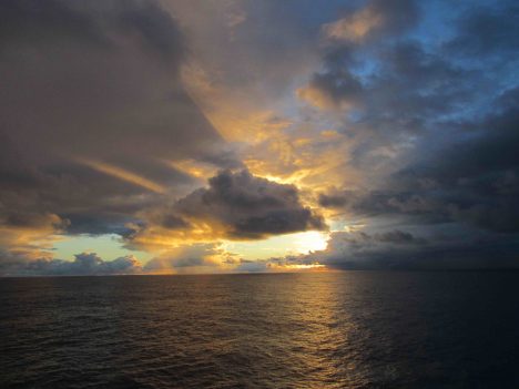 Unrelated to the balloons, but here's a photo of a beautiful sunset at sea.